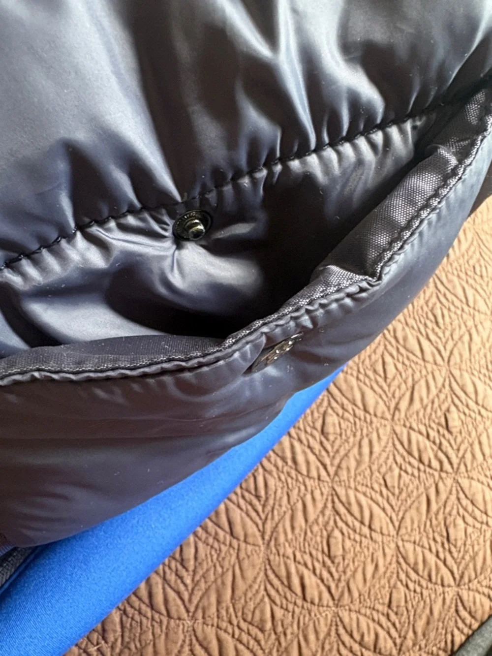 Sweaty Betty Navy and Blue Quilted Duffel Bag